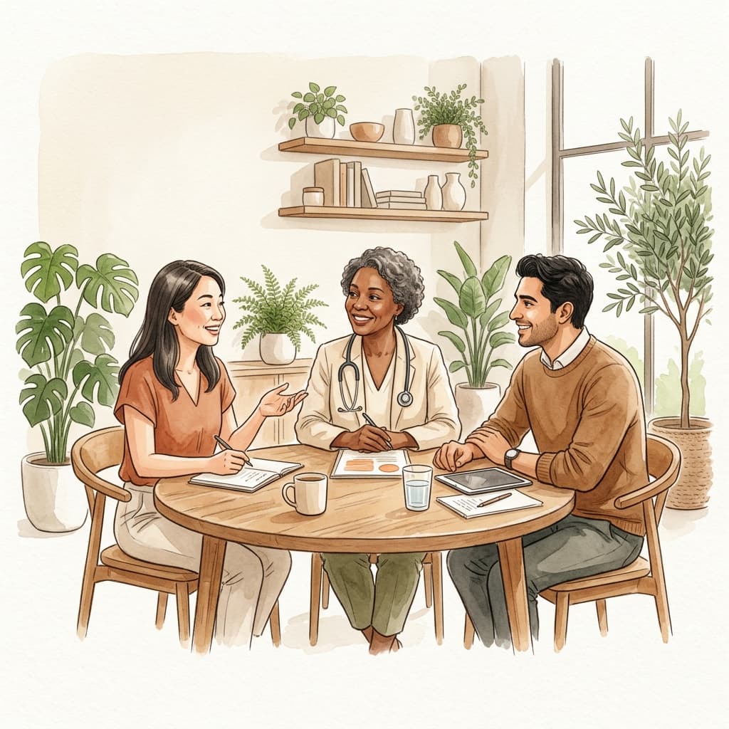Profesionales de la salud colaborando